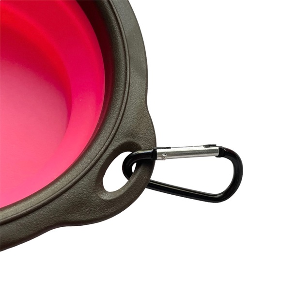 NEW 2 Travel Collapsible Pet Bowls Pink / Brown Dog Cat Puppy - Picture 8 of 10